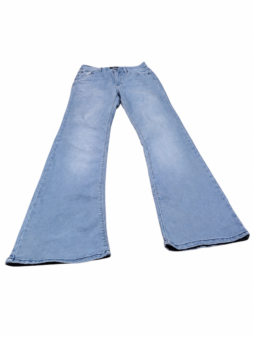 Curve Appeal High Rise Flare Jeans Women’s Size 8/29 Light Wash Stretch Denim - Picture 3 of 7